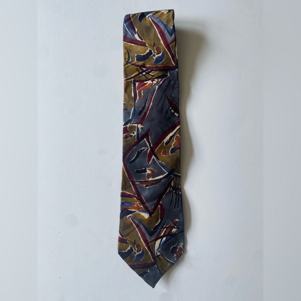 Vintage Bugatti Italian Silk Abstract Tie